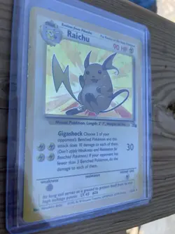 Pokemon TCG Raichu Fossil Unlimited Holo #14 Rare Vintage LP WOTC Lightly Played - Image 2