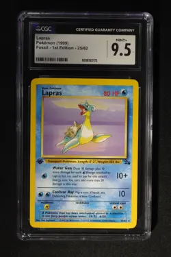 Lapras 25/62 Rare 1st Edition Pokemon Fossil CGC 9.5 Mint+ - Image 1