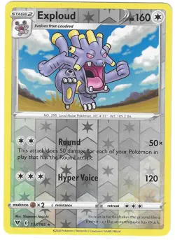 POKEMON VIVID VOLTAGE REVERSE HOLO RARE EXPLOUD 137/185 NM/MINT PACK FRESH - Image 1