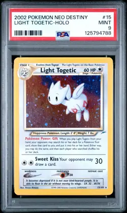 2002 Pokemon Neo Destiny #15 Light Togetic Holo PSA 9 MINT - Image 1