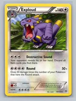 Pokemon TCG Exploud 107/135 Plasma Storm Normal LP - Image 1