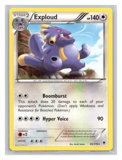 Pokemon TCG Exploud 85/119 XY - Phantom Forces Normal LP - Image 1