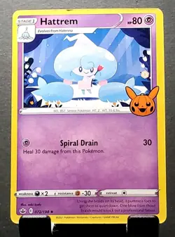 2022 Pokemon 72/ 198 HATTREM Trick or Trade BOOster card NM/MT - Image 1