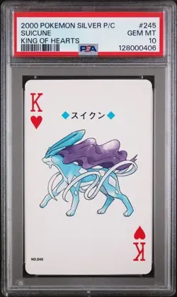 PSA 10 GEM MINT 2000 POKEMON SILVER VERSION PLAYING CARDS #245 SUICUNE - Image 1