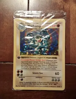Pokemon TCG Machamp Holo 1st Edition Base Set #8/102 Sealed Rare - Image 1