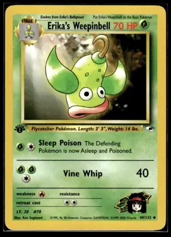 Pokemon TCG Erika’s Weepinbell 1st Edition - Gym Heroes #49 Stage 1/Uncommon - Image 1