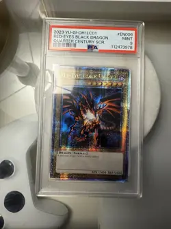 Yu-Gi-Oh Red-Eyes Black Dragon LC01-EN006 QCSE No Attribute Error PSA 9 Quarter - Image 1