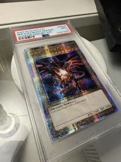 Yu-Gi-Oh Red-Eyes Black Dragon LC01-EN006 QCSE No Attribute Error PSA 9 Quarter - Image 3