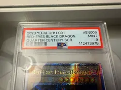 Yu-Gi-Oh Red-Eyes Black Dragon LC01-EN006 QCSE No Attribute Error PSA 9 Quarter - Image 4