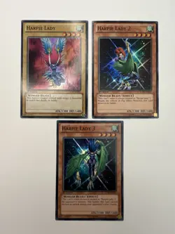 X3 Harpie Lady 1, 2 & 3 Playsets 3x LCJW-EN090, EN091, EN092 Super Rare 1st Ed - Image 1