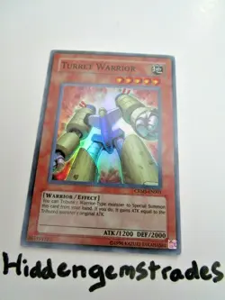 Yugioh! Turret Warrior CRMS-En001 Super Rare Unlimited NM Pack Fresh! - Image 1
