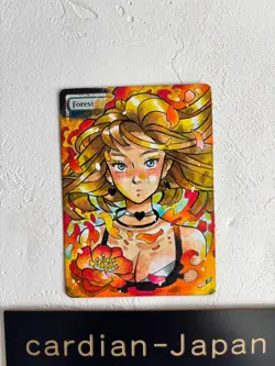 Hand Painted Altered MTG Card,Forest,Anime Girl,waifu [Excellent] FromJapan #s5 - Image 1