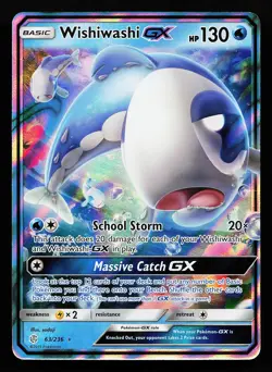 Wishiwashi GX 63/236 Ultra Rare Cosmic Eclipse Pokemon Card - Image 1