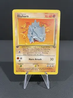 Pokemon Card 1ST EDITION Rhyhorn Jungle 61/64 WotC Vintage 1999 NM - Image 1