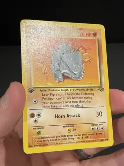 Pokemon Card 1ST EDITION Rhyhorn Jungle 61/64 WotC Vintage 1999 NM - Image 3