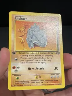Pokemon Card 1ST EDITION Rhyhorn Jungle 61/64 WotC Vintage 1999 NM - Image 4