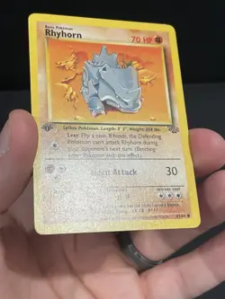 Pokemon Card 1ST EDITION Rhyhorn Jungle 61/64 WotC Vintage 1999 NM - Image 5