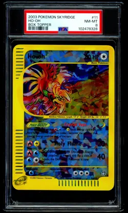 2003 Pokemon CRYSTAL HO-OH Skyridge REVERSE HOLO Jumbo TOPPER Card 11/12 - PSA 8 - Image 2