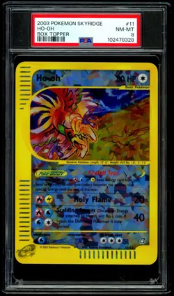 2003 Pokemon CRYSTAL HO-OH Skyridge REVERSE HOLO Jumbo TOPPER Card 11/12 - PSA 8 - Image 4