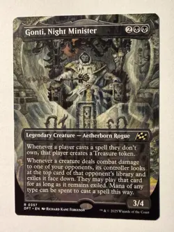 1x Gonti, Night Minister (Borderless) - Aetherdrift - NM - MTG DFT - Image 1