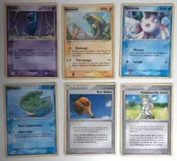 Lot de 6 cartes Pokemon Poissirene &autres - 2005 - Ex DEOXYS - RARES &ANCIENNES - Image 1