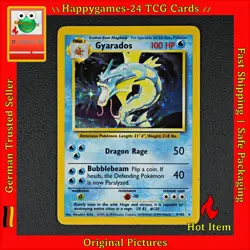 Garados - Gyarados Pokemon Karte TCG WOTC 6/102 Rare Holo Base Basis-Set /Q6 - Image 1