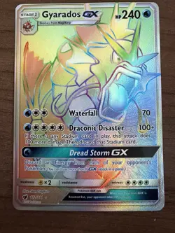 Pokemon Gyarados GX 112/111 Crimson Invasion Rainbow Secret Rare Holo - Image 1