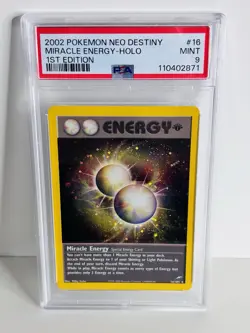 Pokemon Neo Destiny 1st Edition Holo Rare Miracle Energy PSA 9 MINT!! - Image 1