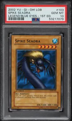 YUGIOH LEGEND BLUE EYES 1ST ED LOB-103 SPIKE SEADRA PSA 10 GEM MINT #53217079 - Image 5