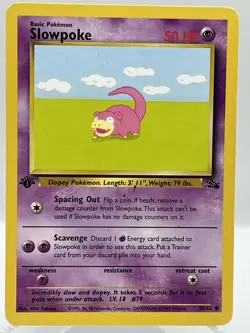 Slowpoke 55/62 Fossil 1st Ed Non Holo WotC 1999 Vintage Pokemon TCG Card - Image 1