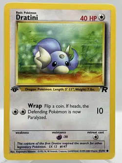 Dratini 53/82 Team Rocket 1st Ed Non Holo WotC 2000 Vintage Pokemon TCG Card - Image 1