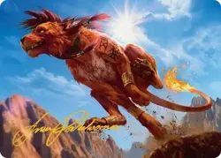 Red XIII, Proud Warrior Art Card (Gold-Stamped Signature) Art Series MTG 30/53 - Image 1