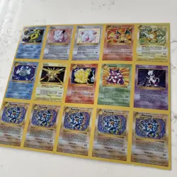 Pokemon Base Set 15 Card Uncut Sheet Cropped (See Description Prior To Bidding) - Image 1