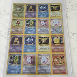 Pokemon Base Set 16 Card Uncut Sheet (See Description Prior To Bidding) - Image 1