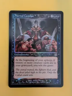 Mortal Combat. Rare Enchantment MTG Card. Vintage shooting star Foil. Torment. - Image 1