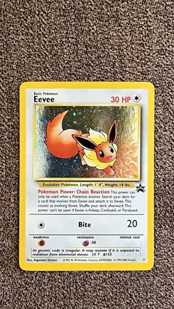 Pokemon Eevee TCG Black Star Holo Card 11 WOTC Promo LP - Image 1