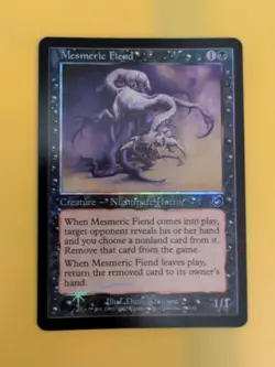 Mesmeric Fiend. Horror MTG Card. Old Vintage shooting star Foil. Torment. - Image 1