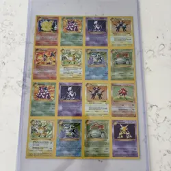 Pokemon Base Set 16 Card Uncut Sheet (See Description Prior To Bidding) - Image 1
