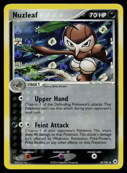 Pokemon Card - Nuzleaf Hidden Legends 45/101 Uncommon Reverse Holo - Image 1