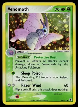 Pokemon Card - Venomoth FireRed & LeafGreen 49/112 Uncommon Reverse Holo - Image 1