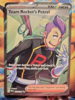 Team Rocket's Petrel Secret Rare Full Art Pokemon Card, Destined Rivals, 226/182 - Image 1