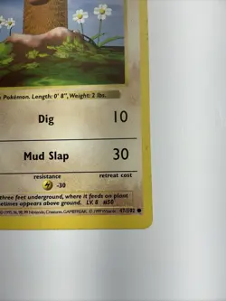 Diglett 047/102 Base Set (Shadowless) Regular 1st Edition Rare Pokemon TCG Card - Image 4