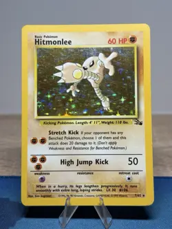 Hitmonlee 7/62 Fossil Set Vintage Wotc Holo Rare Unlimited Pokemon Card - Image 1