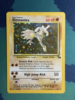Hitmonlee 7/62 Fossil Set Vintage Wotc Holo Rare Unlimited Pokemon Card - Image 2