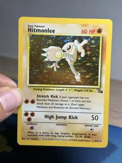 Hitmonlee 7/62 Fossil Set Vintage Wotc Holo Rare Unlimited Pokemon Card - Image 3
