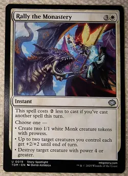 MTG, MAGIC: RALLY THE MONASTERY, TDM, TARKIR DRAGONSTORM, 0019, UNCOMMON /NM - Image 1