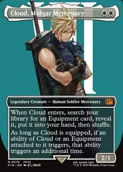 MTG - Cloud, Midgar Mercenary - Fanart Foil Final Fantasy - Playtest / EDH - Image 1