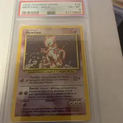 1999 Pokemon Mewtwo Holo #10 PSA6 - Image 1