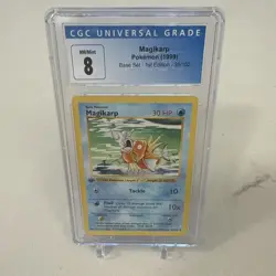 1st Edition Shadowless Magikarp 35/102 Base Set Pokemon Card CGC 8 - Image 1