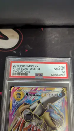 2016 POKEMON XY EVOLUTIONS #102 FULL ART/M BLASTOISE EX PSA 10 - Image 2